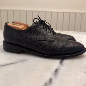 Steven Alan Mens Dress Shoes 10 Black Pebble Grain Leather Plain Toe Blucher